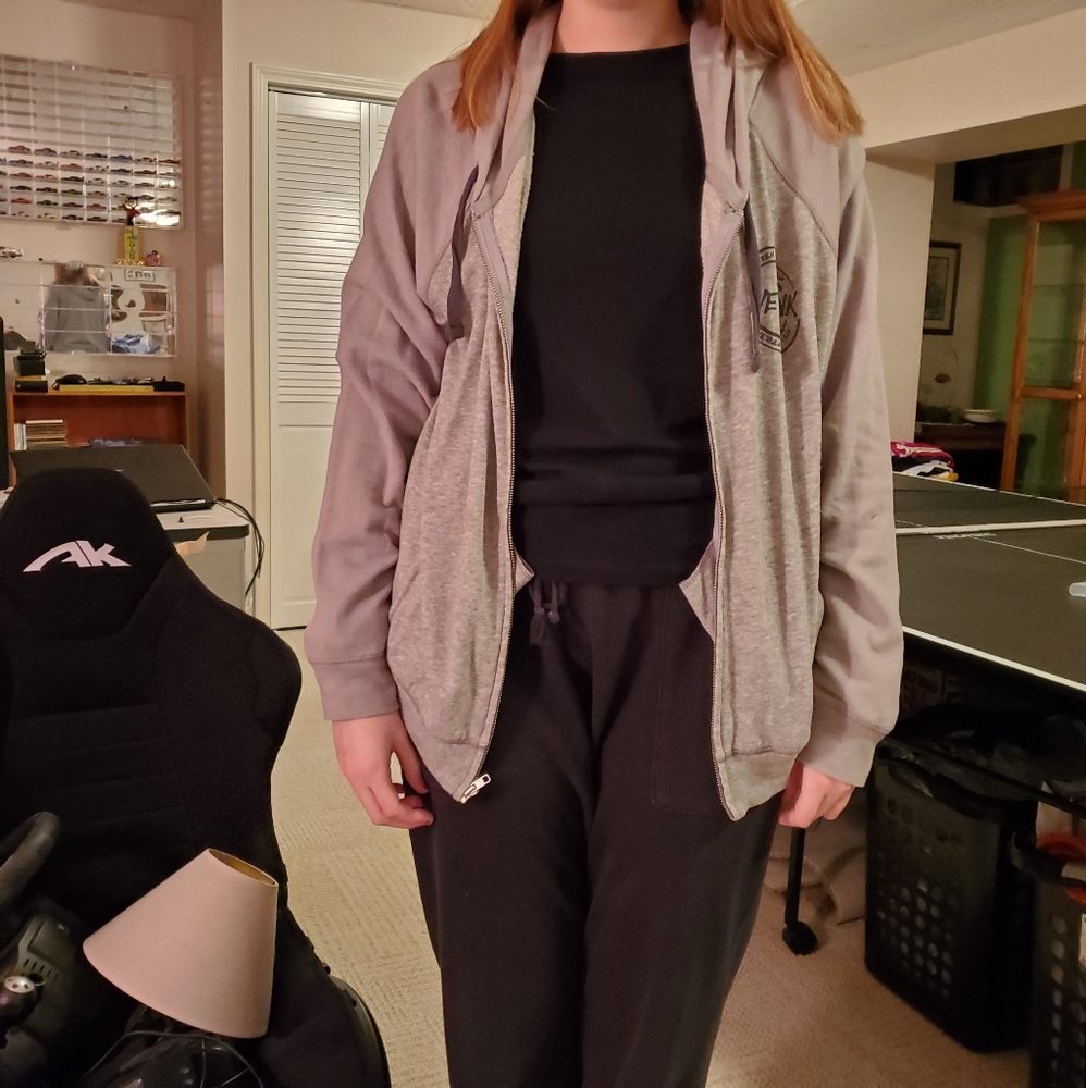 Grey PINK Zip-Up Sweatshirt - Picture 5 of 6